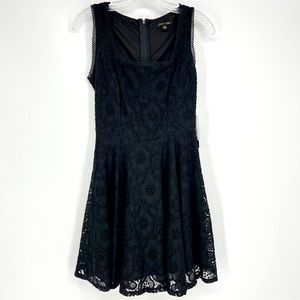 NWT Black Lace Floral Dress Lined Tank Style School Dance Party Cocktail Size 3